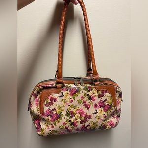 Patricia Nash Knox Satchel Antique Rose Print